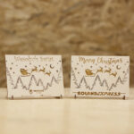 Drewniane pocztówki świąteczne z logo firmy 10szt.