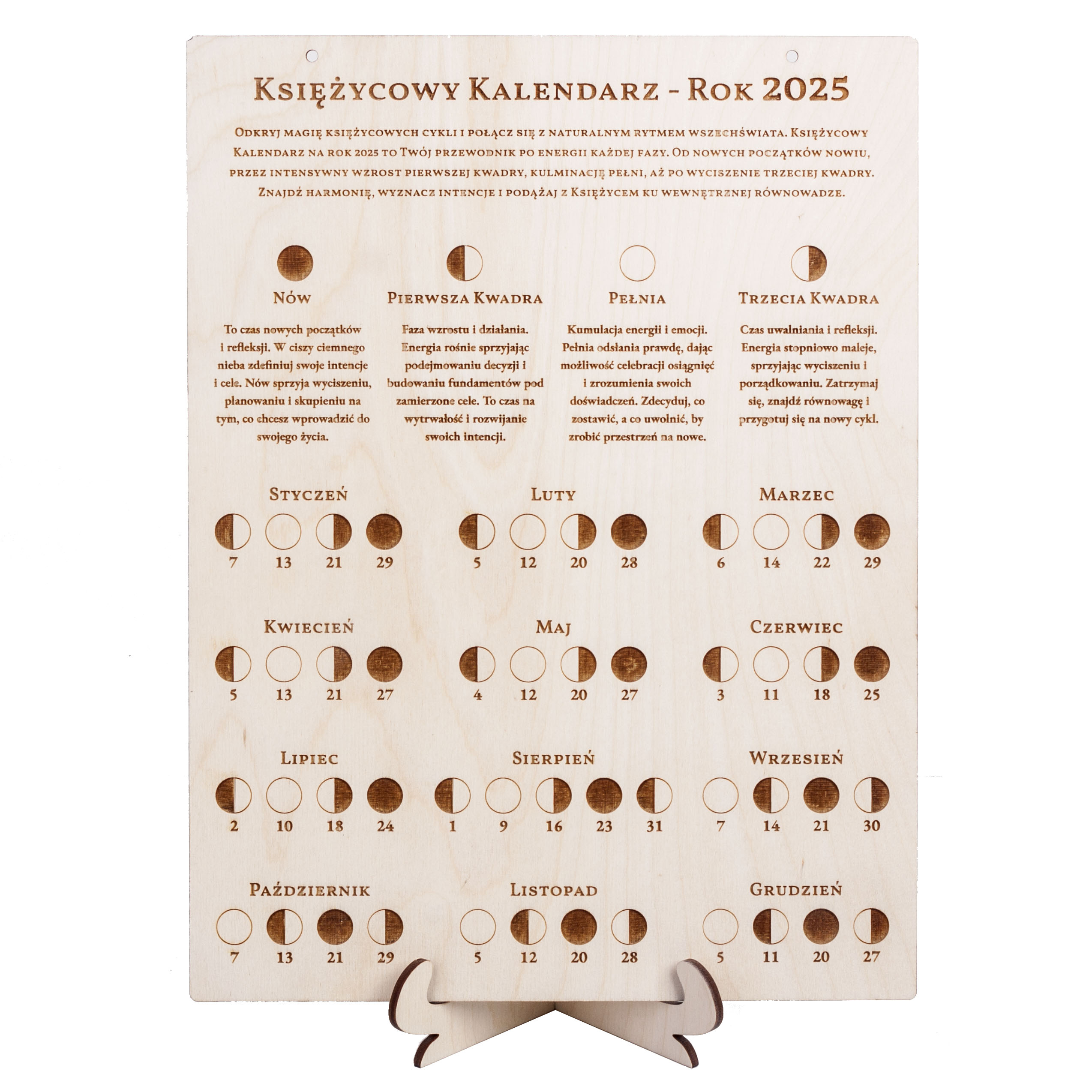 Kalendarz księżycowy na rok 2025 - naturalny przewodnik po fazach ksieżyca