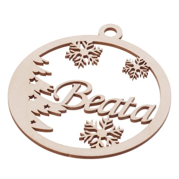 Drewniana bombka na choinkę z imieniem