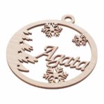 Drewniana bombka na choinkę z imieniem