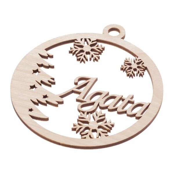 Drewniana bombka na choinkę z imieniem