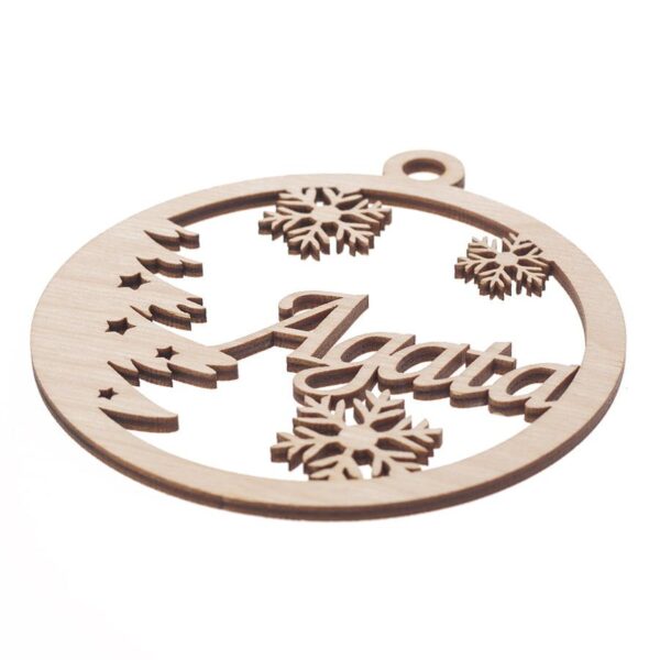 Drewniana bombka na choinkę z imieniem