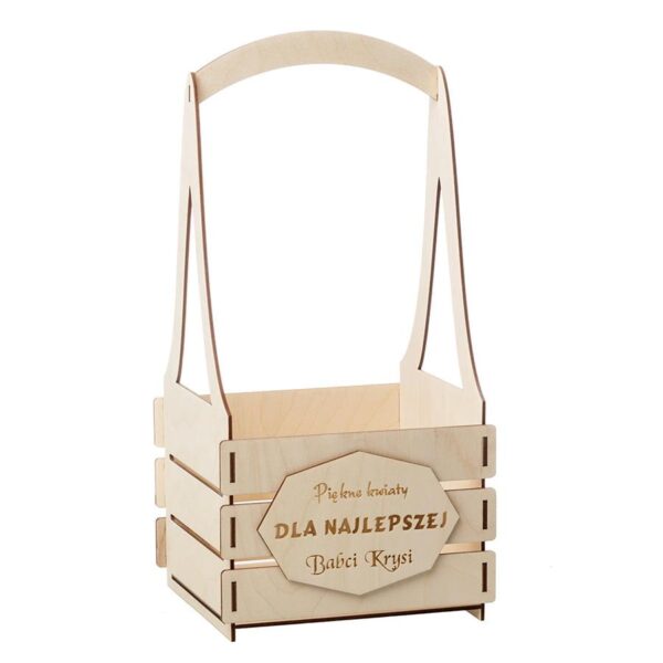 Drewniane nosidło na kwiaty