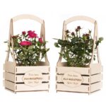 Drewniane nosidło na kwiaty