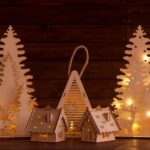 Domek lampion opalany + świeczka led z baterią