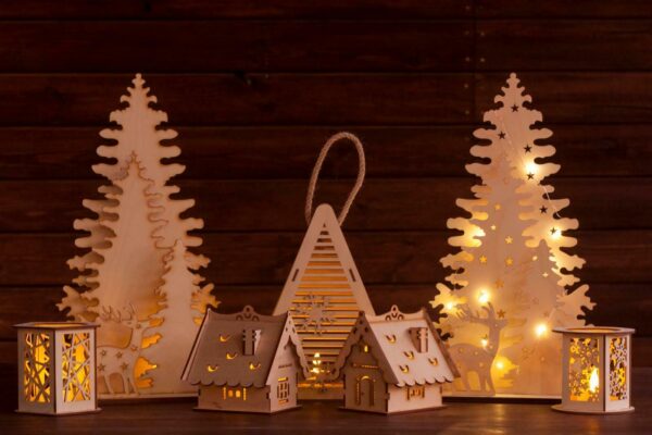 Domek lampion opalany + świeczka led z baterią