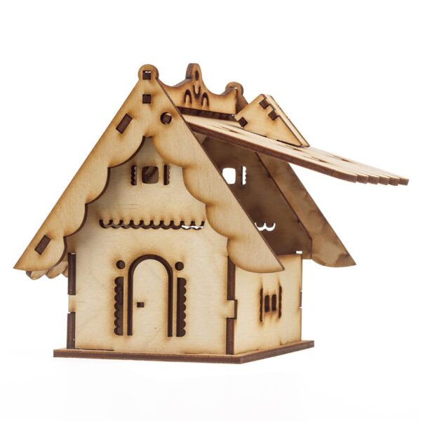 Domek lampion opalany + świeczka led z baterią