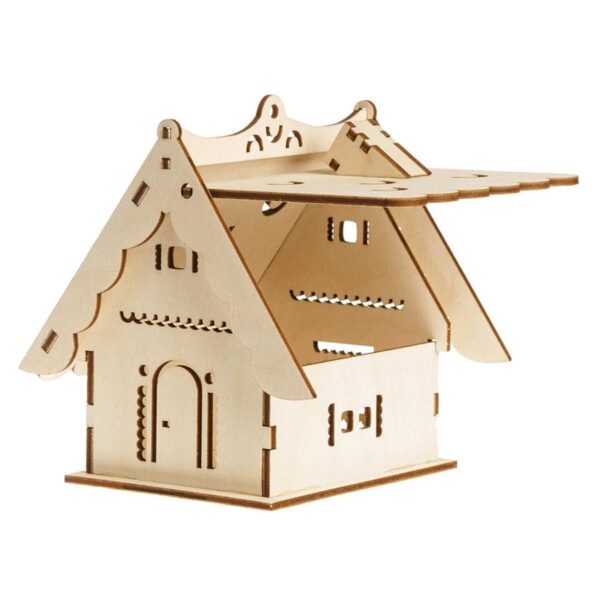 Domek lampion szlifowany + świeczka led z baterią