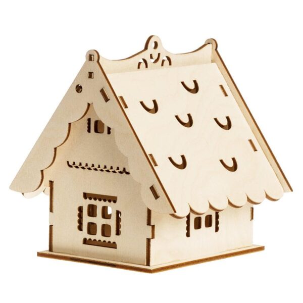 Domek lampion szlifowany + świeczka led z baterią