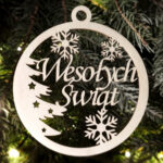 Drewniana bombka na choinkę z imieniem