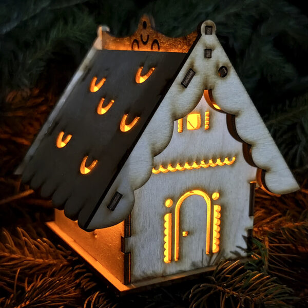 Domek lampion opalany + świeczka led z baterią