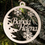 Drewniana bombka na choinkę z imieniem