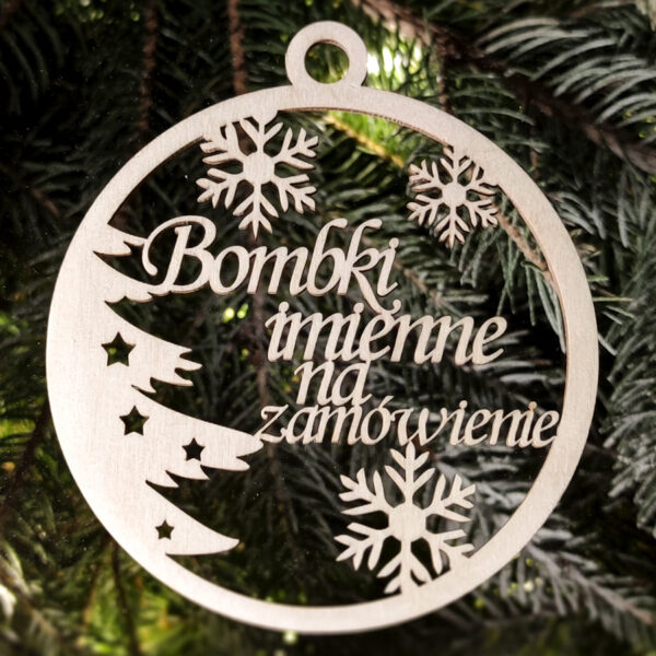 Drewniana bombka na choinkę z imieniem