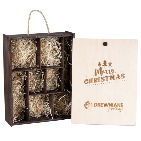 Drewniana skrzynka na prezent dla wspólnika, klienta, pracownika PREMIUM, wersja XL