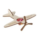 Samolot na lizaka z kręcącym śmigiełkiem i imieniem