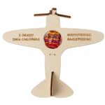 Samolot na lizaka z kręcącym śmigiełkiem i imieniem